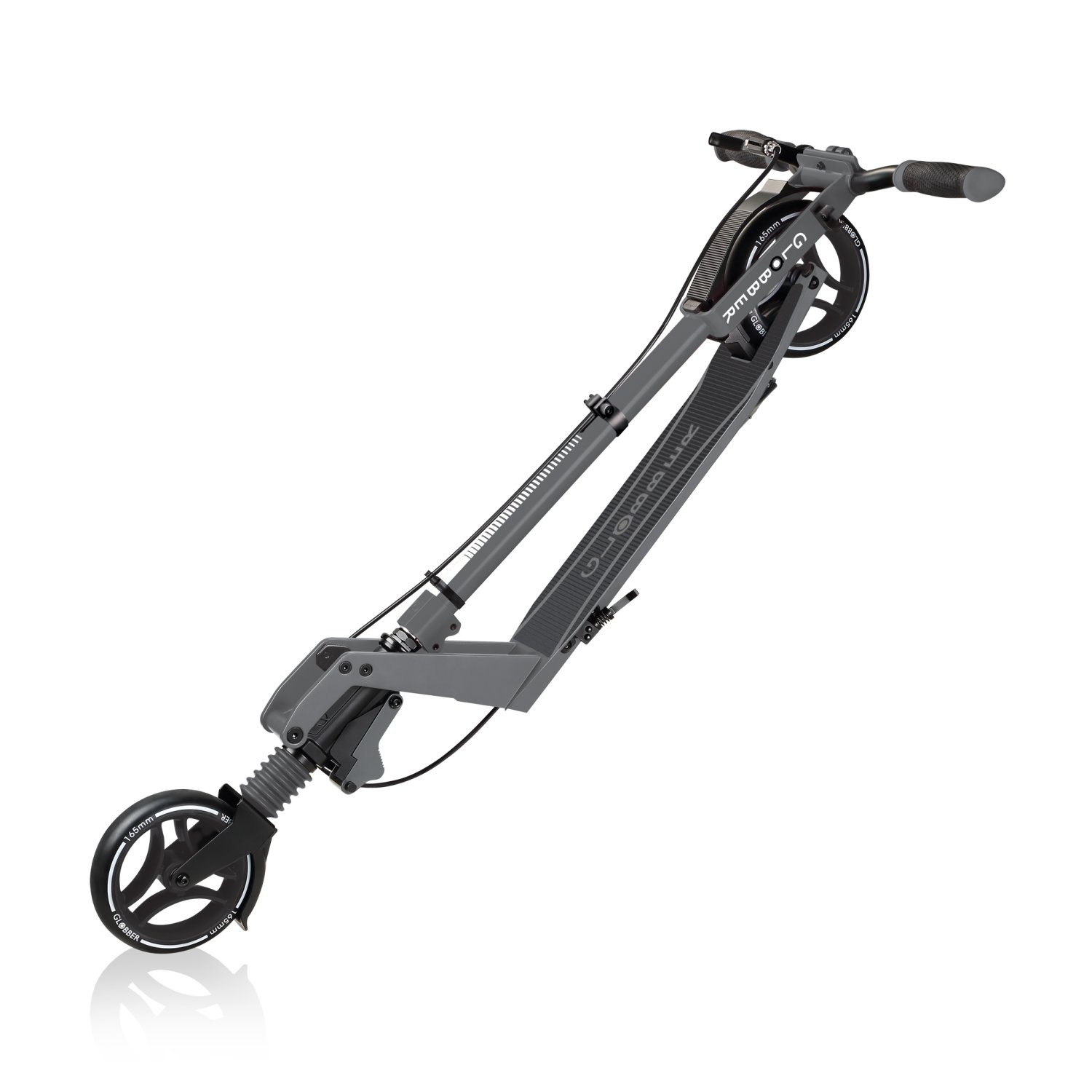 фото Самокат globber one k 165 br, складной, двухколесный, нагрузка до 100 кг, титаниум