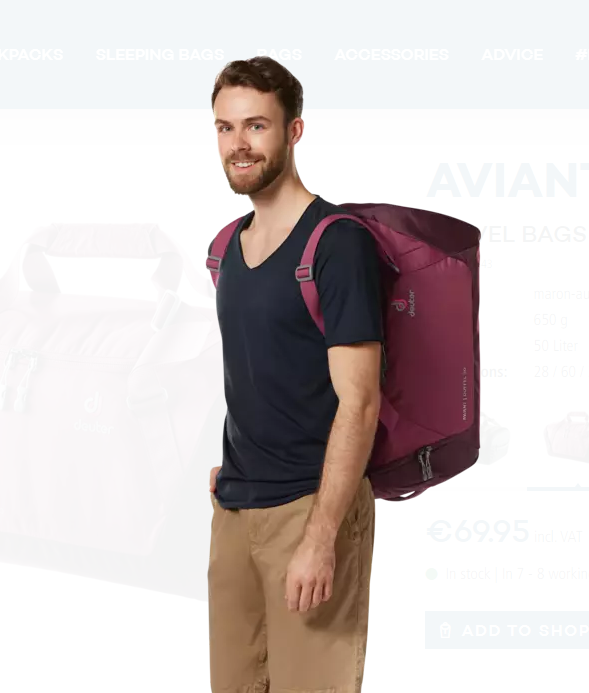 фото Рюкзак deuter aviant duffel, 50 л, maron-aubergine, 3520120_5543