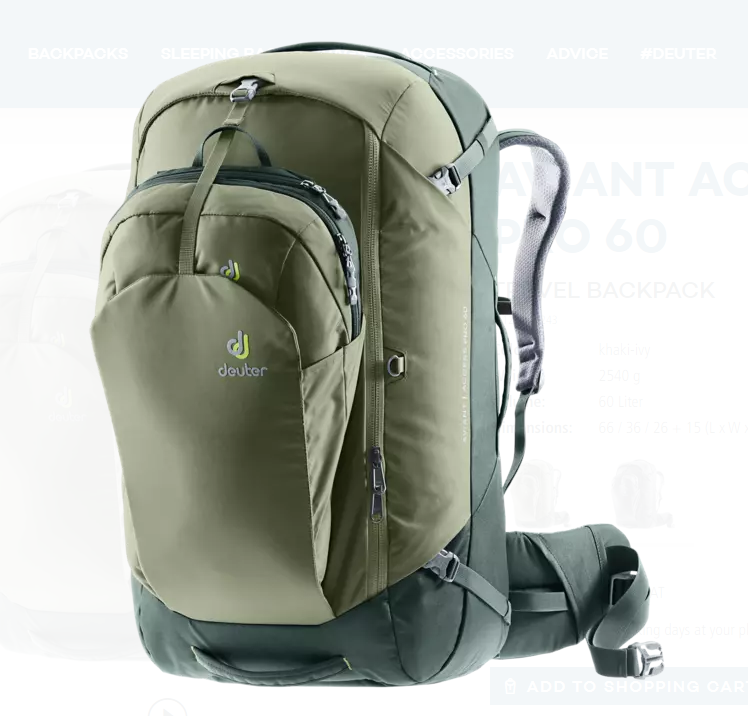 Рюкзак Deuter Aviant Access Pro, 60 л, khaki-ivy, 3512020_2243 автоакустика focal access 130 ac