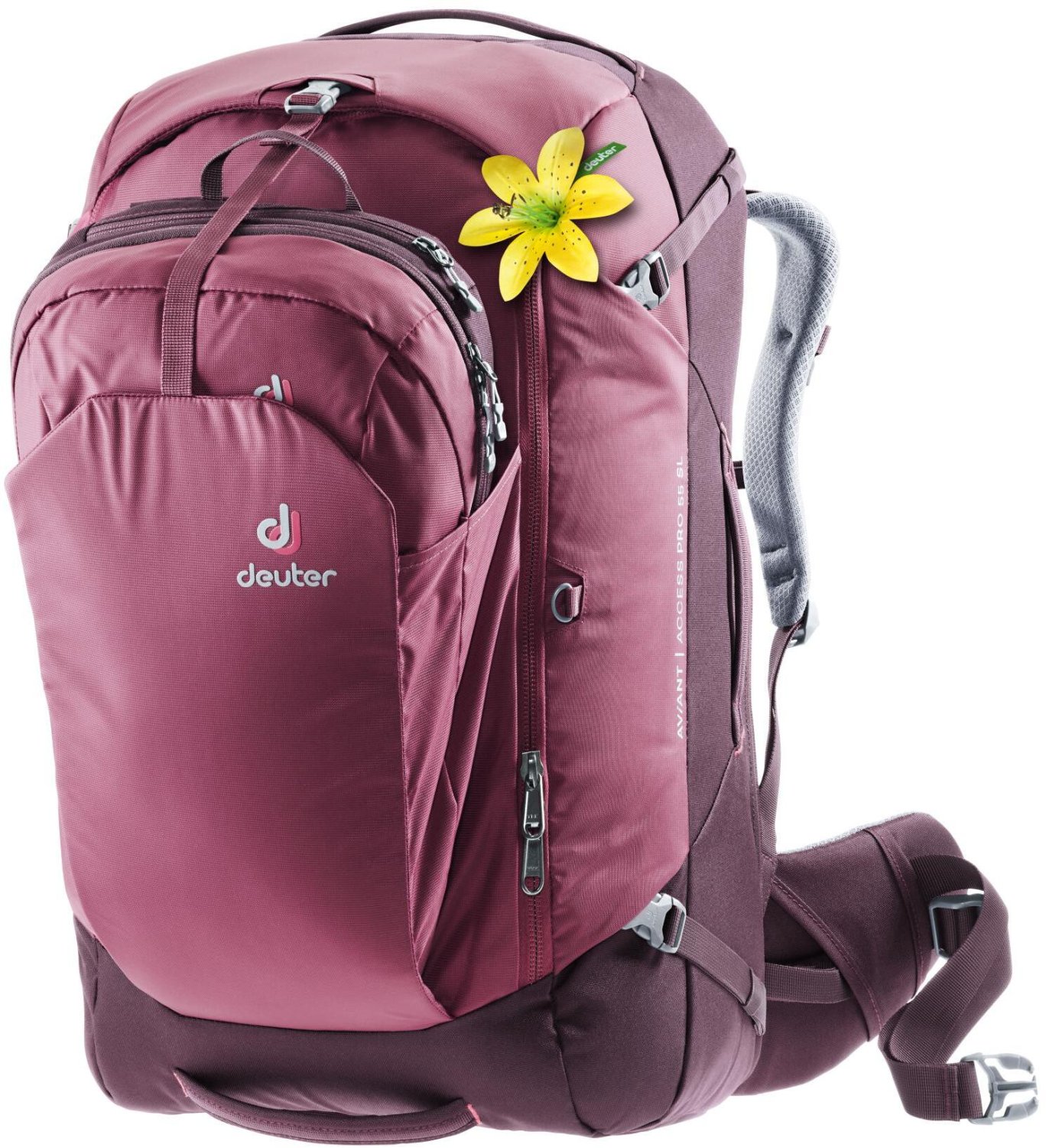 Рюкзак Deuter Aviant Access Pro, 55 л, SL, женский, maron-aubergine, 3512120_5543 рюкзак deuter aviant duffel pro 60 л maron aubergine 3521120 5543