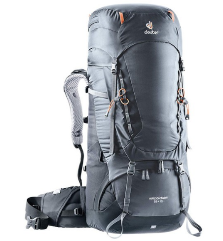 Рюкзак туристический Deuter Aircontact, 55 + 10л, graphite-black, 3320319_4701 рюкзак туристический deuter aircontact lite 50 10л black graphite 2018 3340318 7403