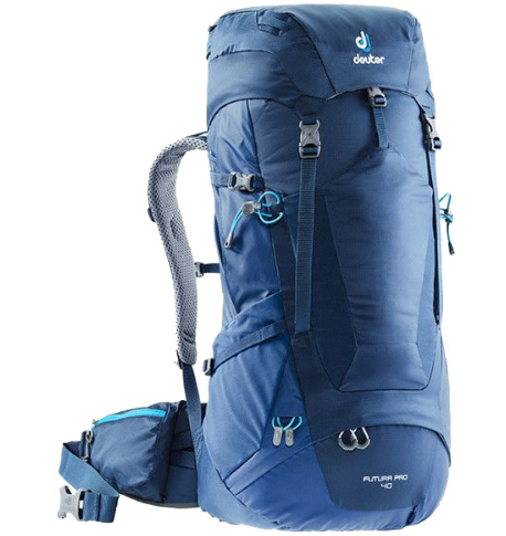 Рюкзак туристический Deuter Futura PRO, 40л, midnight-steel, 2018, 3401318_3395 рюкзак велосипедный deuter 2017 futura 28 midnight coolblue 34214 3303