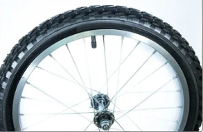 фото Колесо велосипедное forward, 16", переднее, алюминиевый обод, передняя втулка, в сборе с покрышкой, черный, ут00019443