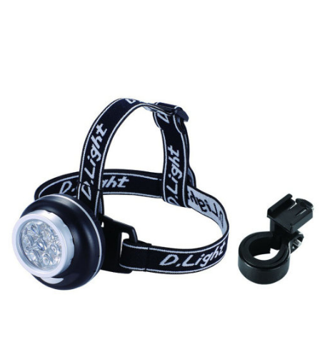 фото Налобный фонарь d-light cg-301w adventure, 7 белых светодиодов, 4 режима, 3022