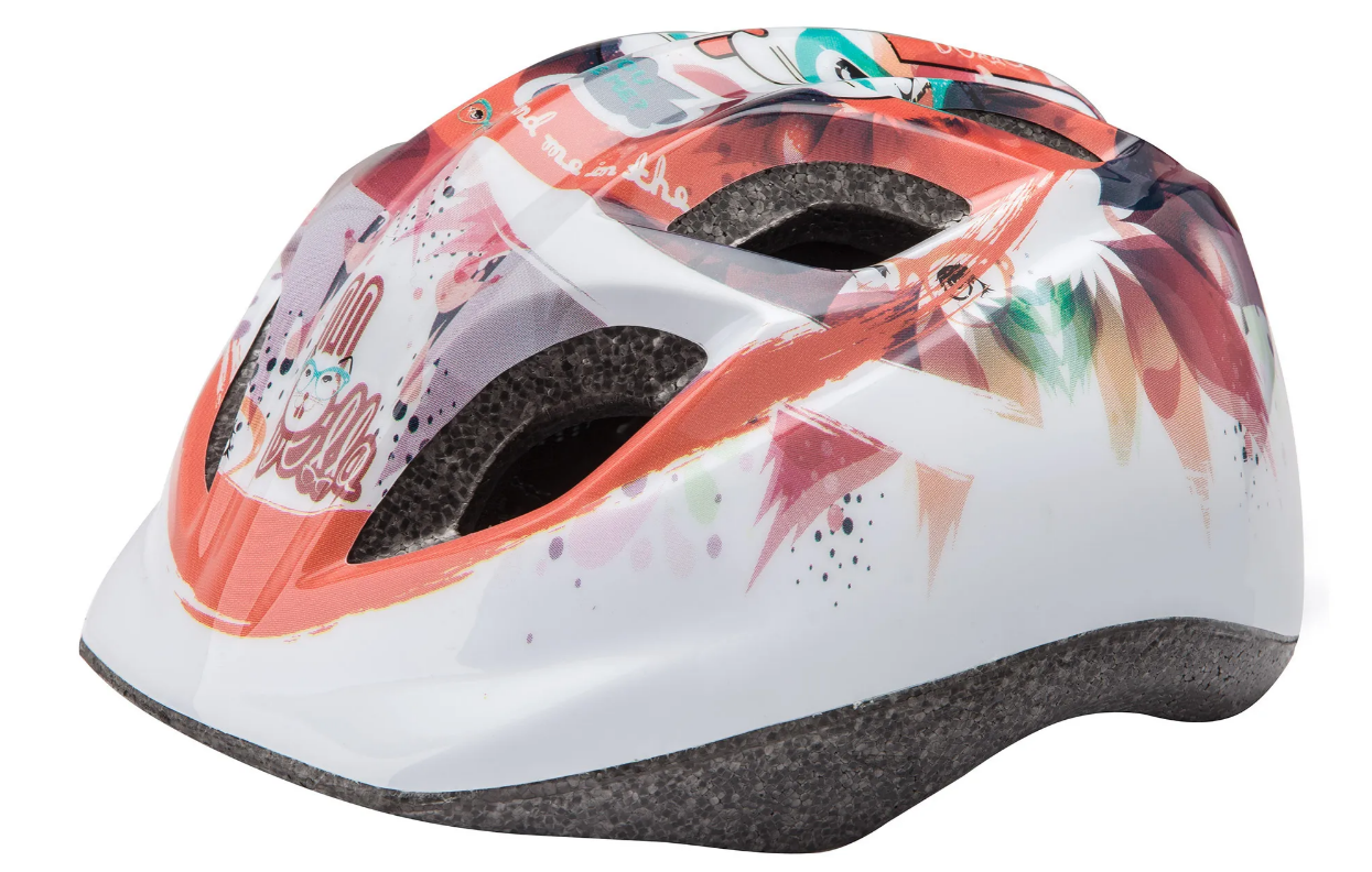 фото Шлем велосипедный hb8, детский, out-mold, рыжий/белый, 600084) (размер: one size) no name