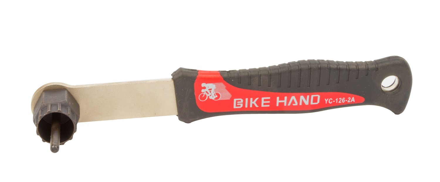 Съемник кассеты BIKEHAND YC-126-2A, сталь, с рукояткой, черный, 6-150126 захват для велосипедных педалей bikehand yc 162 с резиновой рукояткой 6 14162