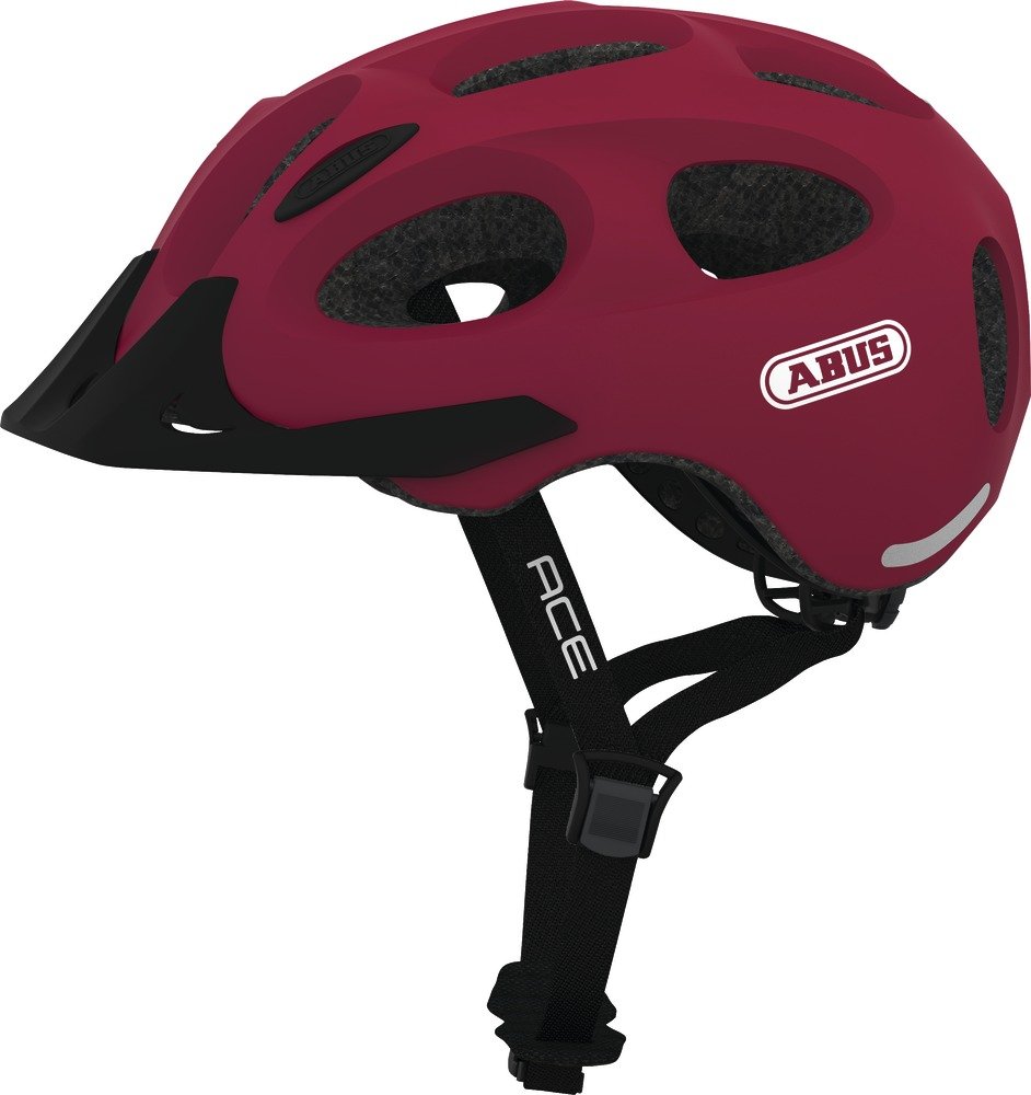 фото Шлем велосипедный abus youn-i-ace, cherry red, 2021 (размер: l (56-61 см) )