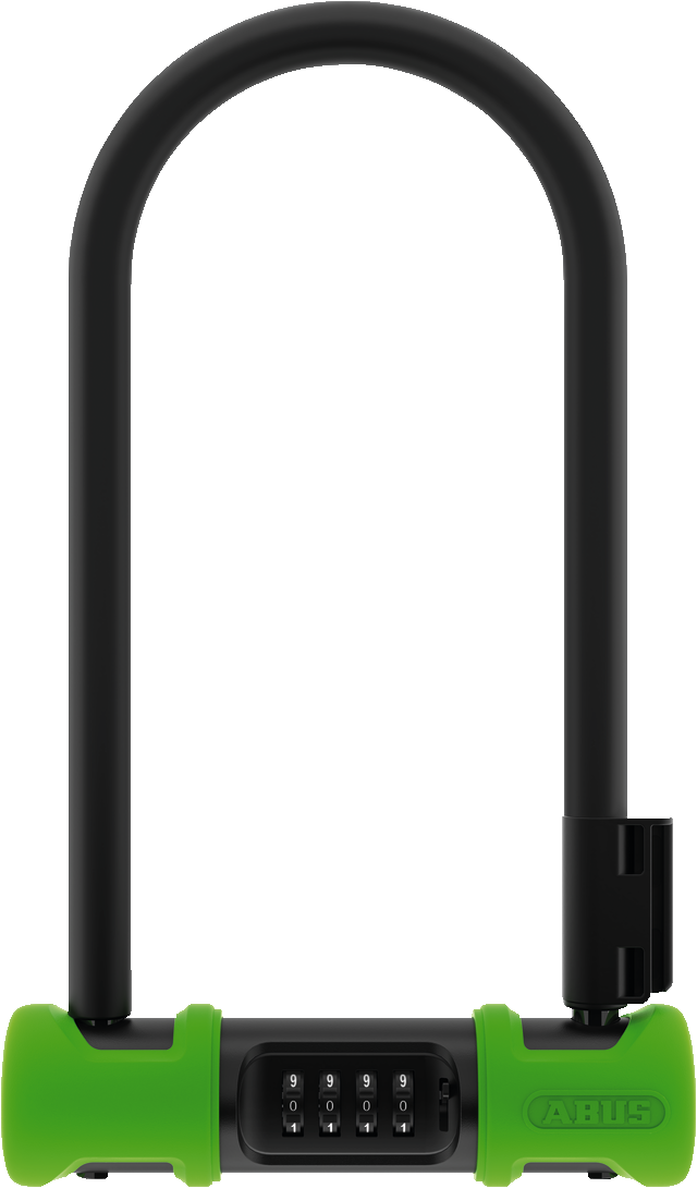 фото Замок велосипедный abus u-lock 410c/170hb, скоба 12 мм, код 4-х разрядный, 230х170 мм, sh34, черно-зеленый, 05-0086740