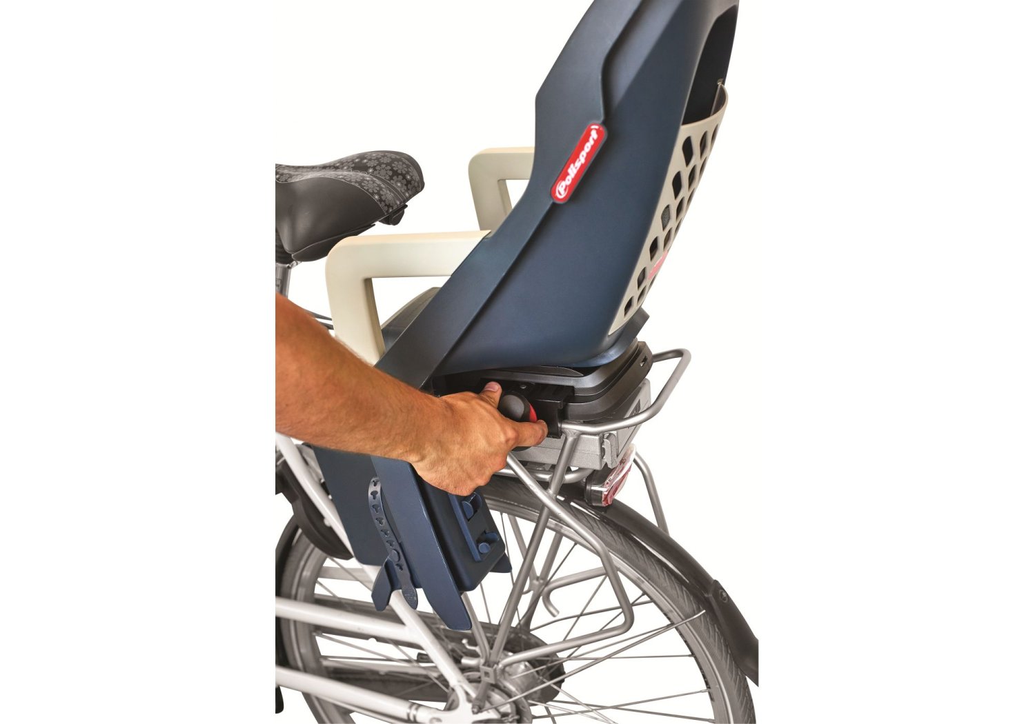 Детское велокресло Polisport Guppy maxi+ cfs, заднее, на багажник, dark grey/silver, PLS8640000015 УТ-00244697 Clamp - фото 2