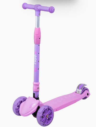 Самокат RIDEX Bunny, 3-х колесный, складной, детский, 135/90 мм, розовый/фиолетовый детский трехколесный самокат беговел ms 944 dream со светящимися колесами фиолетовый