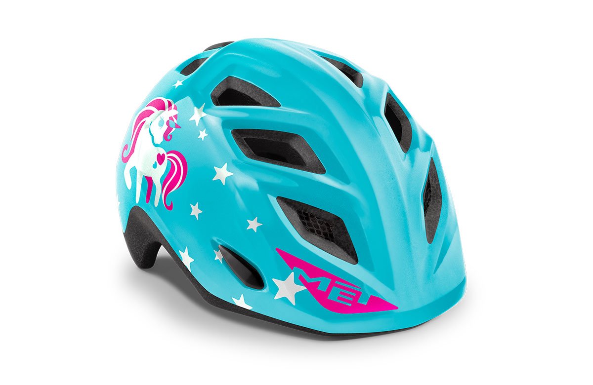 фото Велошлем детский met elfo blue unicorn/glossy 2021 (размер: 46-53 см)