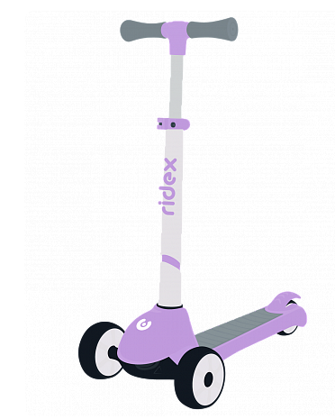 Самокат RIDEX Motley, 3-х колесный, складной, детский, 120/90 мм, белый/фиолетовый шорты баскетбольные j gel camp basic фиолетовый детский