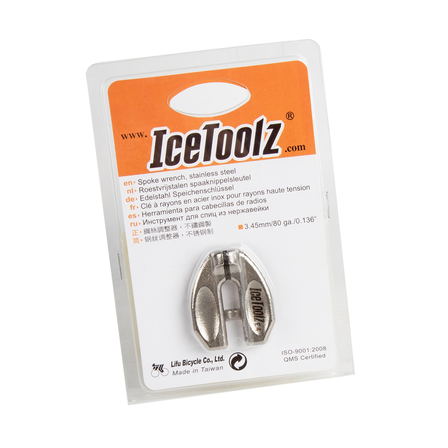 фото Ключ спицевой ice toolz, 3,45 мм/80 ga, 14/15g (0.136"), серебристый, 08c5