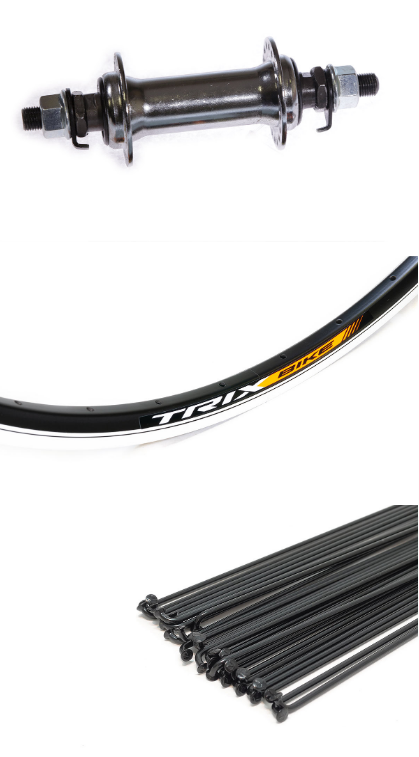 

Колесо велосипедное TRIX, 28-29", переднее, обод черный, втулка сталь серебристая, гайках, D2 28-29"black, 11419