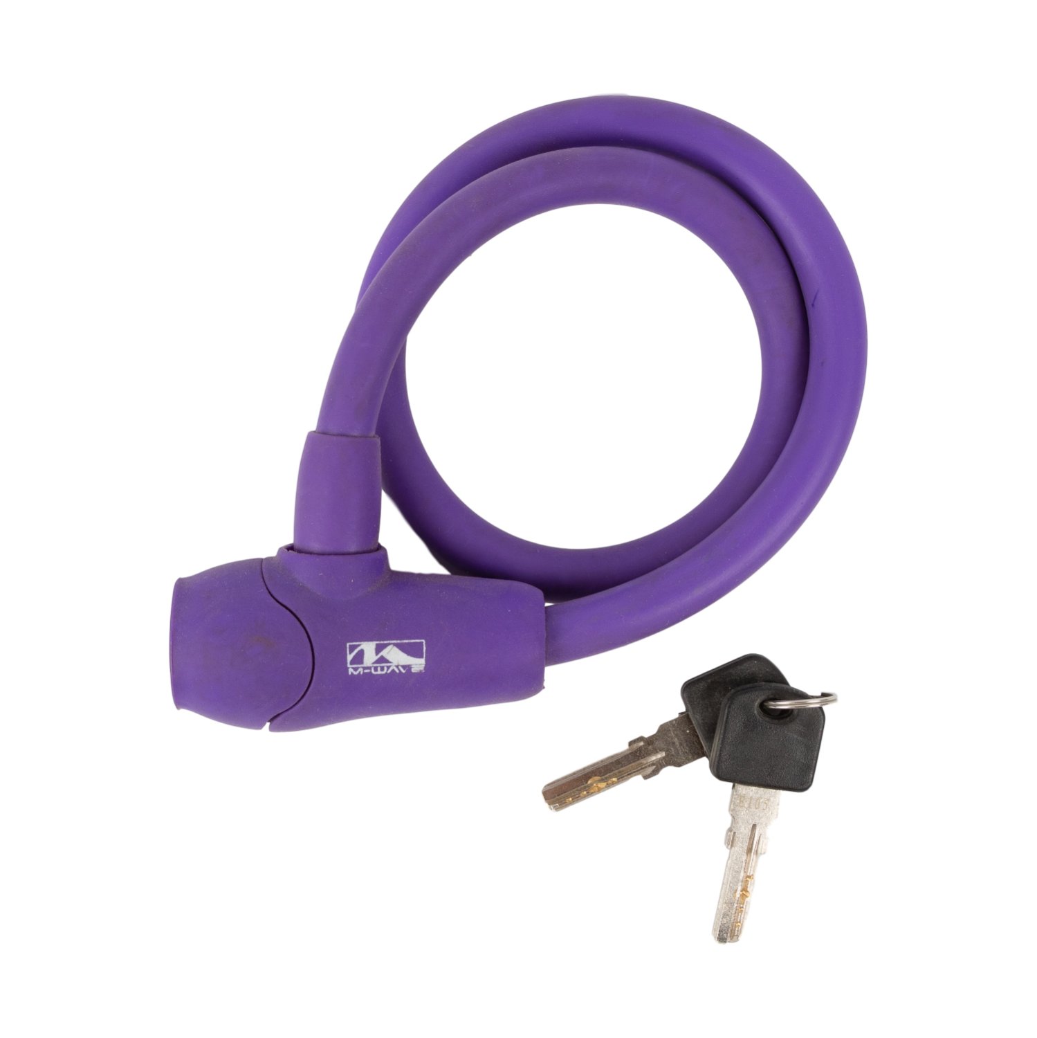 Велосипедный замок M-WAVE тросовый, на ключ, 12 х 600мм, фиолетовый(60), 5-231049 купить на ЖДБЗ.ру - фотография № 2