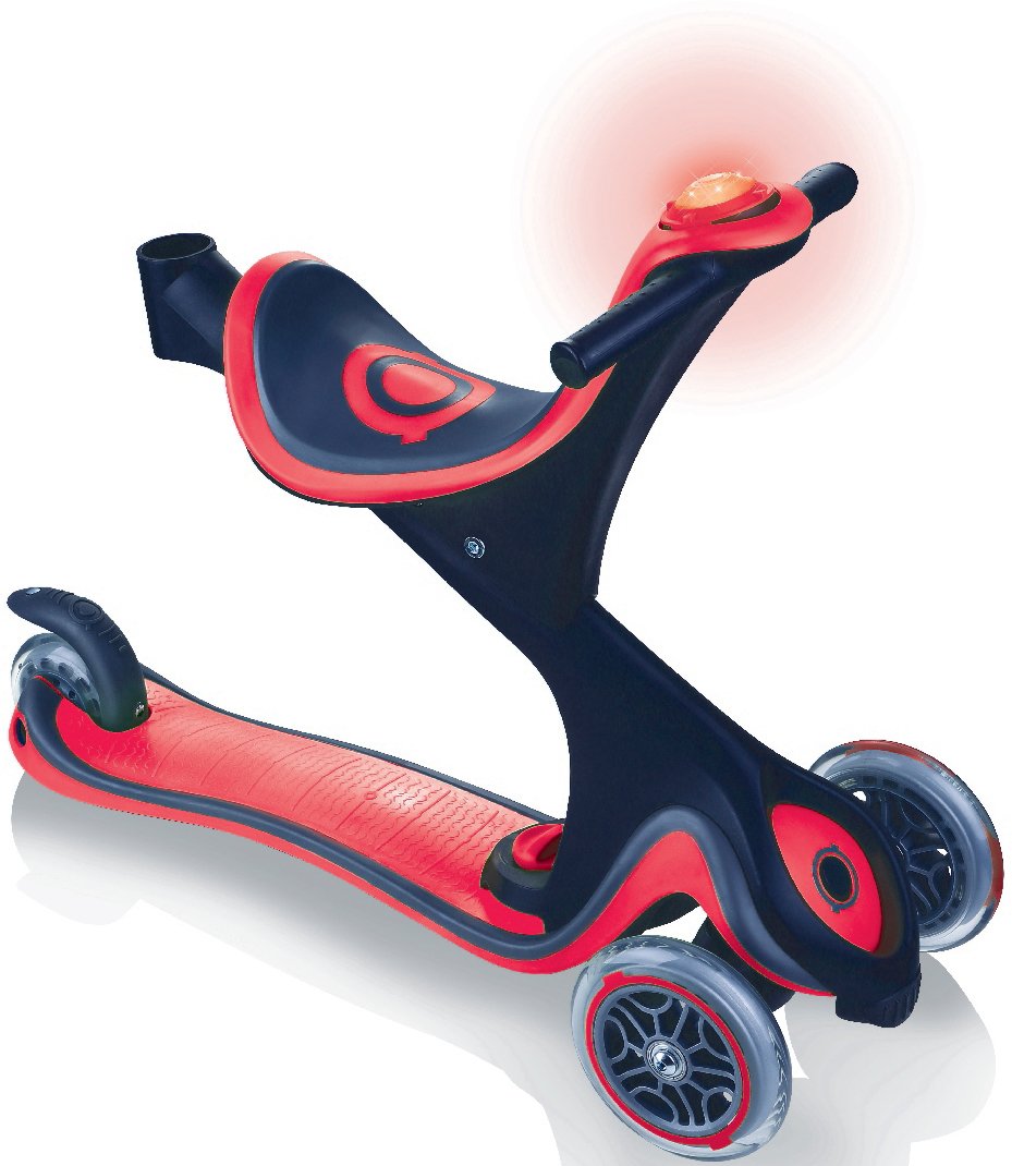 фото Самокат-трансформер globber go up comfort play lights, красный, 2020, 463-102 g