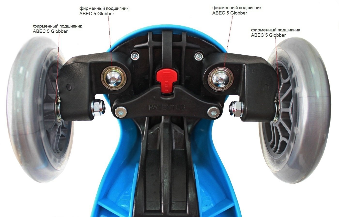 Самокат-трансформер Globber EVO 5 IN 1 LIGHTS, трехколесный, светящиеся колеса, синий, 457-100 УТ-00246052 - фото 2