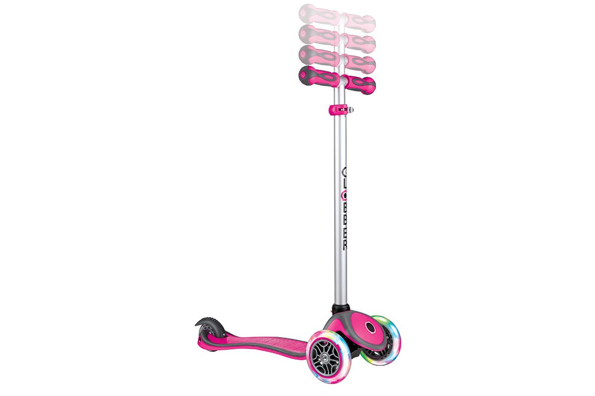 фото Самокат-трансформер globber evo 5 in 1 lights, трехколесный, светящиеся колеса, розовый, 457-110