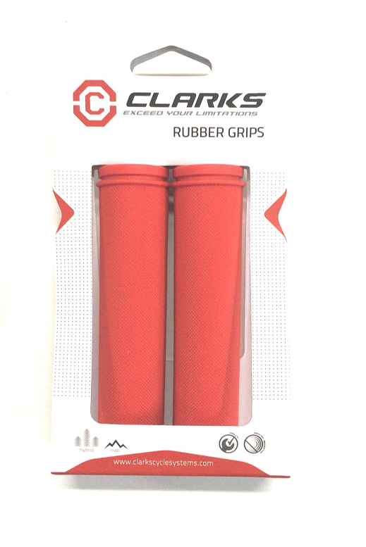 Грипсы велосипедные CLARK`S С98-130,  резина, 130 мм, красный, 3-379