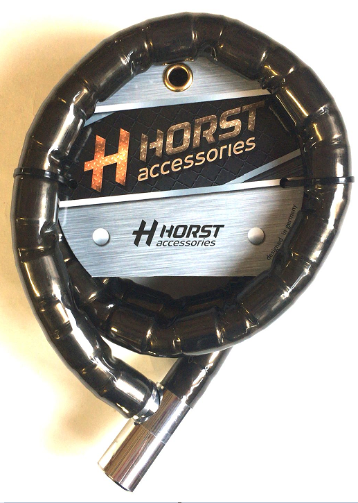 

Замок велосипедный HORST, цепь, 22х1500 мм, на ключ, черный, 09-100259