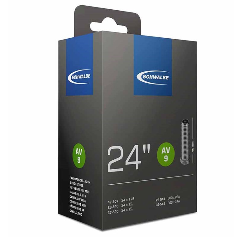 

Камера велосипедная SCHWALBE AV9, 24" (28/47-507/541), автониппель IB AGV 40 mm, 05-10419310