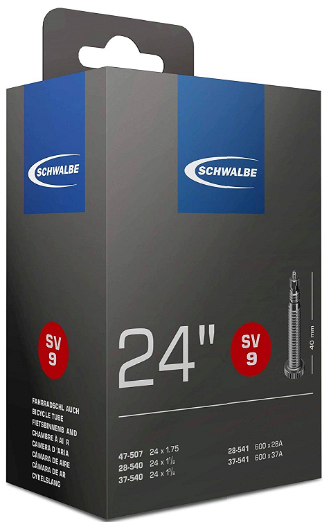 Камеры для велосипеда Камера велосипедная SCHWALBE SV9, 24 (28/47-507/541), спортниппель IB 40 mm, 05-10419313