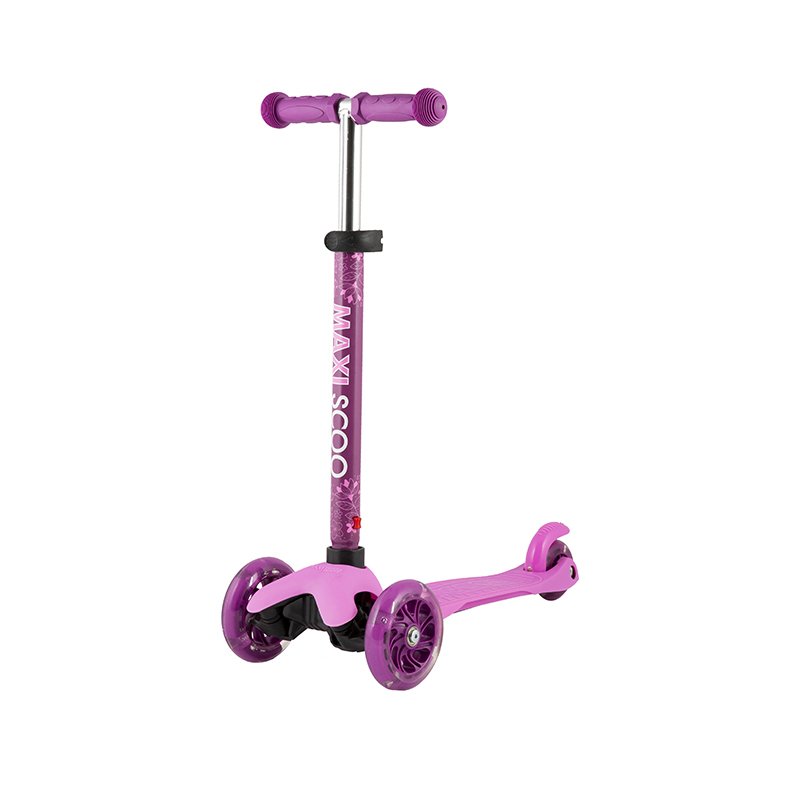 Самокат Maxiscoo Baby, детский, трехколесный, со светящимися колесами, розовый, 2021 женский велосипед stinger laguna pro 27 5 год 2021 розовый ростовка 17