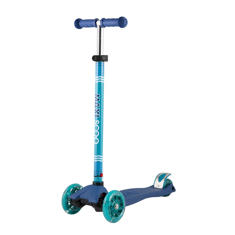 Самокат Maxiscoo Junior, детский, трехколесный, со светящимися колесами, синий, 2021 горный велосипед stels navigator 590 v 26 k010 год 2021 синий зеленый ростовка 20