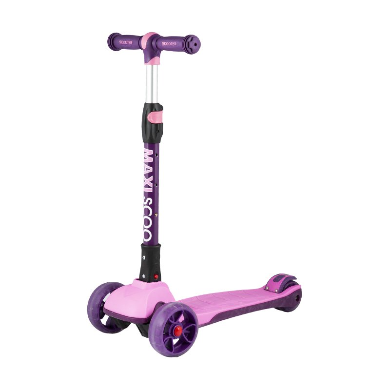 Самокат Maxiscoo Junior Plus, трехколесный, складной, со светящимися колесами, розовый, 2021 женский велосипед stinger laguna pro 27 5 год 2021 розовый ростовка 17