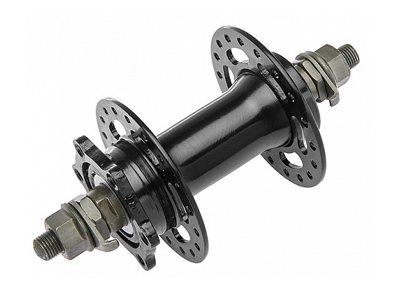 

Втулка велосипедная Stels AE-806FD, передняя, 36H, 3/8"х100х140 мм, под диск, на гайках, сталь, чёрный, 130238