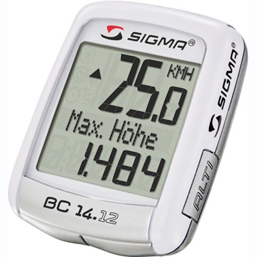 фото Велокомпьютер sigma sport bc 14.12 alti, 14 функций, белый, 04150