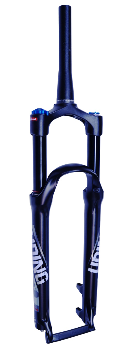Велосипедная вилка Вилка велосипедная UDING DH29, 29, 1.1\8, ход 120 мм, конический шток, алюминий, эксцентрик, black, UD_DH29_29_120_blk