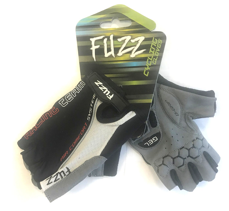

Перчатки велосипедные FUZZ AIR COMFORT, лайкра, D-GRIP GEL, на липучке, черно-белый, 08-202331