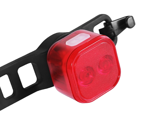 Фонарь велосипедный GACIRON W07R, задний, 2 светодиода, угол 300°, Li-ion 200 mA, USB, красный, W07R