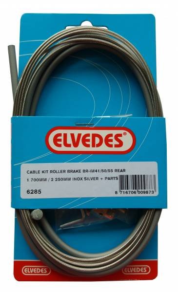 Набор Elvedes, для роллерных тормозов SHIMANO BR-IM41/50/53, трос, оплетка, 1700/2250 мм, серебристый, 6285