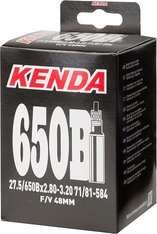 

Камера велосипедная KENDA, 27.5''x2.8-3.2, f/v-48 мм, черная, 511283