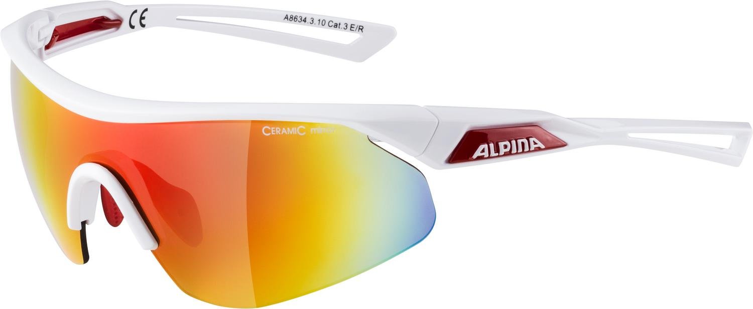 Очки велосипедные Alpina Nylos, солнцезащитные, Shield White/Red/Red Mirror, 2021, A8634310