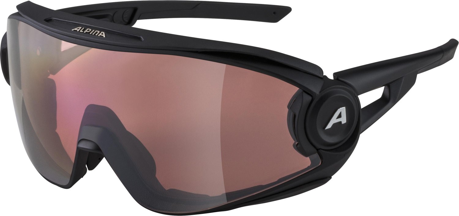 фото Очки велосипедные alpina 5w1ng q+cm, солнцезащитные, black matt/blue mirror, 2021, a8654530