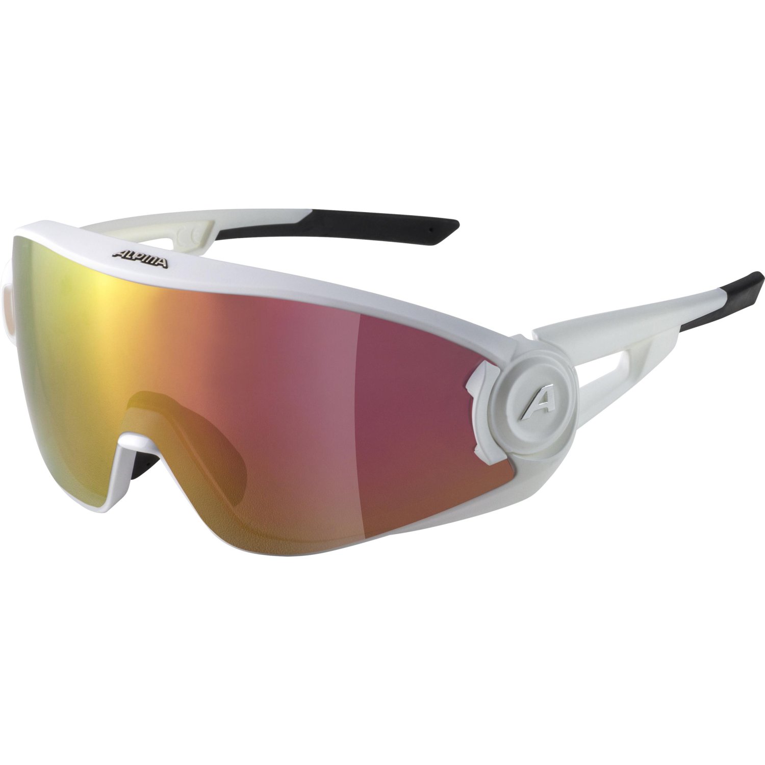 Очки велосипедные Alpina 5W1NG Q+VM, солнцезащитные, White Matt/Red Mirror, 2021, A8653510 очки велосипедные alpina tri effect солнцезащитные white 8398310
