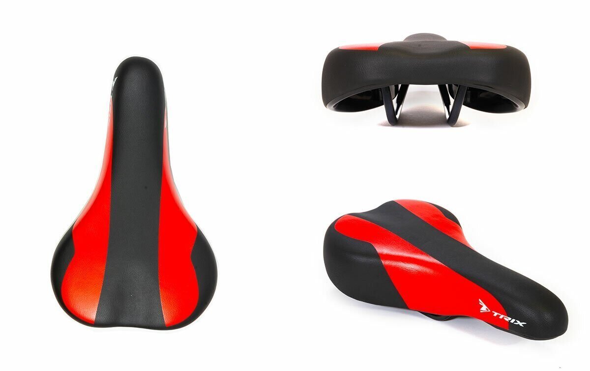 

Седло велосипедное TRIX, детское, 230х140 мм, черно-красное, SDTX30140R0RD 12185, Черно-красный