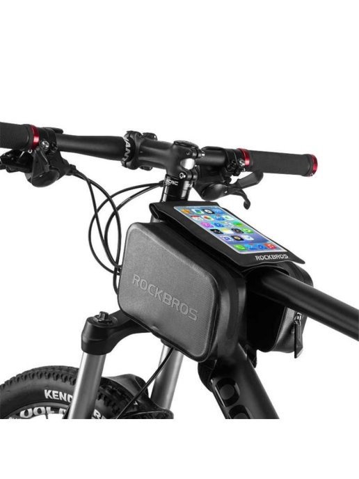 Сумка велосипедная (байкпакинг) Rockbros, с чехлом для телефона, черный, AS-006BK УТ-00272851 - фото 2