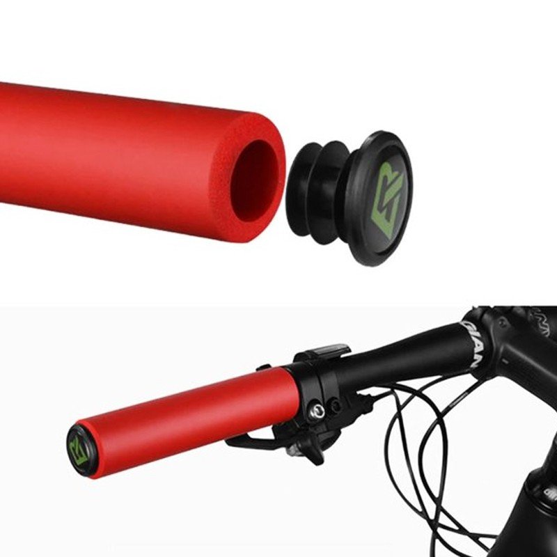 фото Грипсы велосипедные rockbros, силиконовая пена, 130 мм, красно-черный, gmbt1001rd