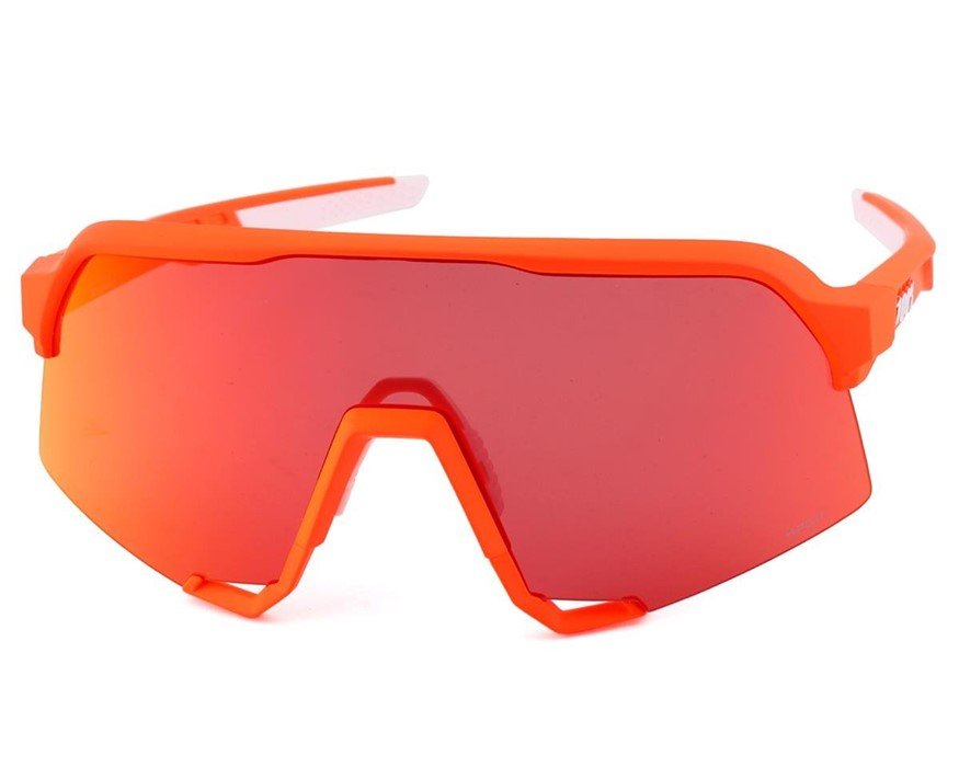 Велоочки  ВашВелосипед Очки велосипедные 100% S3 Soft Tact, спортивные, Neon Orange / HIPER Red Multilayer Mirror Lens, 61034-412-01
