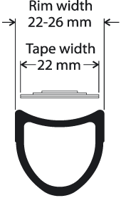 фото Лента ободная для трубок tufo road gluing tape, 22 мм, glp1d1604080