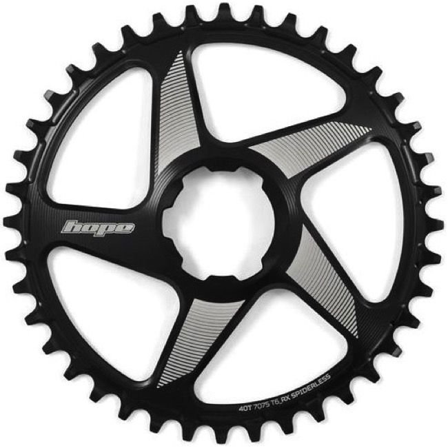 

Звезда велосипедная HOPE Spiderless RX Chainring, для системы с прямым монтажом, 38Т, узкий/широкий, черный, RR38RXSPN