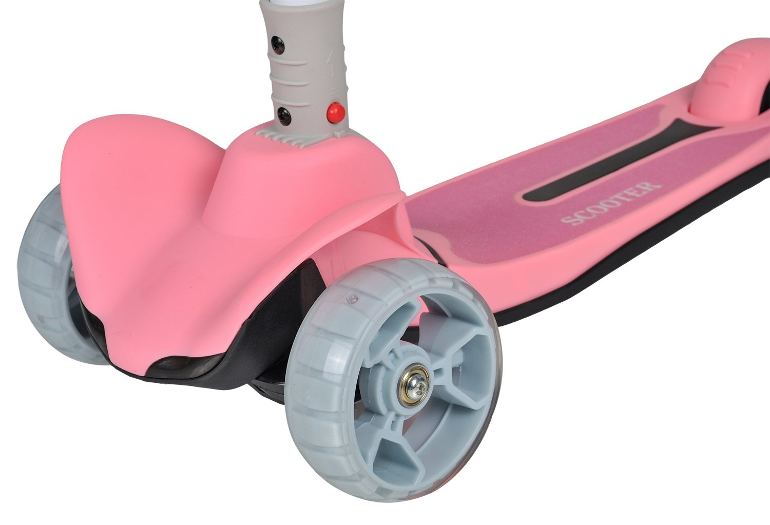 Самокат Farfello WX-M, детский, трёхколёсный, складной, светящиеся колёса, pink/розовый купить на ЖДБЗ.ру - фотография № 4