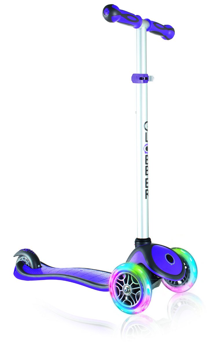 Самокат Globber, PRIMO PLUS LIGHTS, светящиеся передние колеса, фиолетовый, 442-103-2 детский трехколесный самокат беговел ms 944 dream со светящимися колесами фиолетовый
