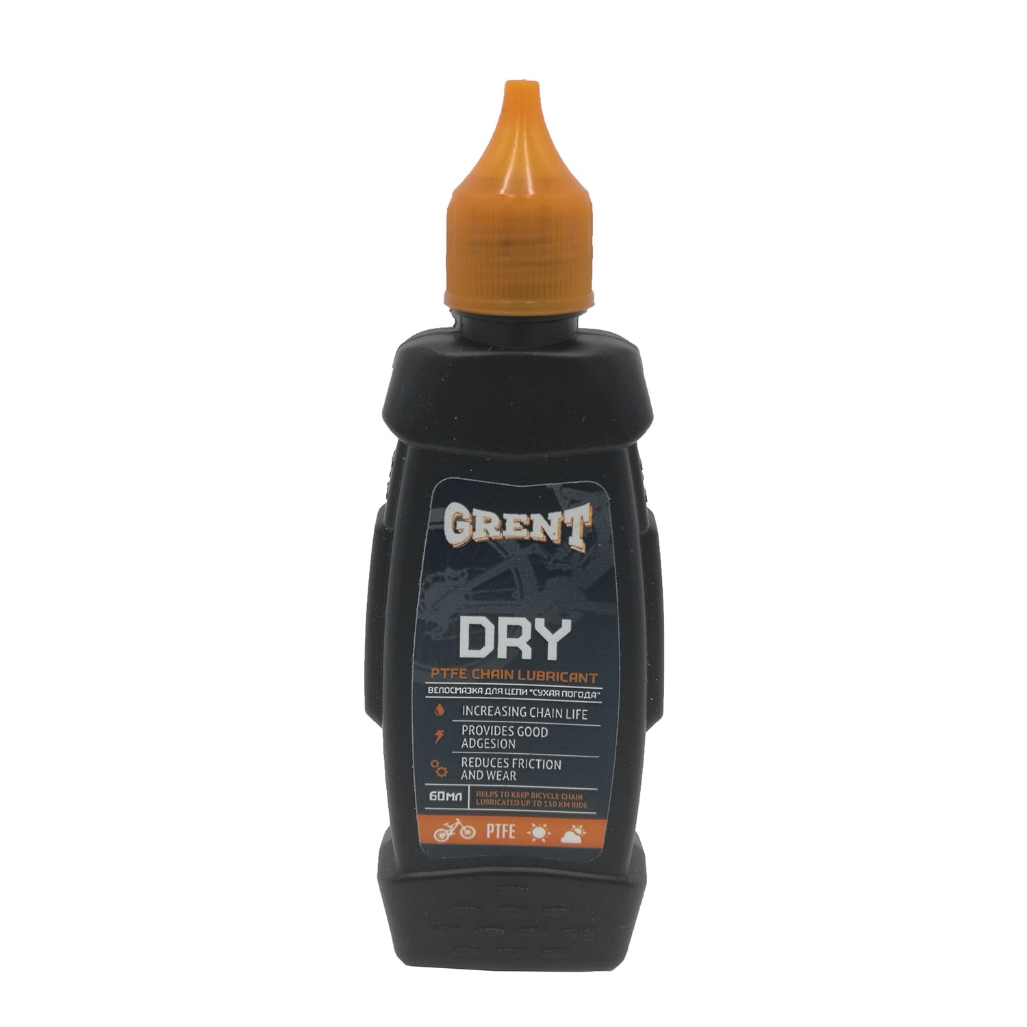 Смазка GRENT PTFE Dry Lube, для цепи, для сухой погоды, с тефлоном, 60 мл, 40388 смазка grent wet lube для цепи для влажной погоды 120 мл 40471
