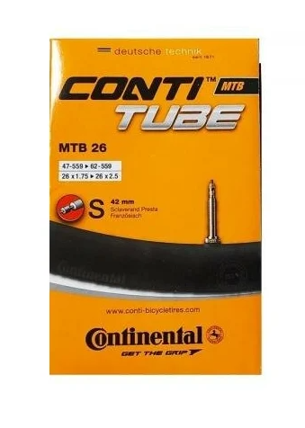 

Камера велосипедная CONTINENTAL tube MTB 26 47/62-559