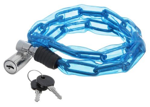 Замок велосипедный STG, цепь в пластиковой оплетке, с ключом, 3,5х80 см, синий, Х66520